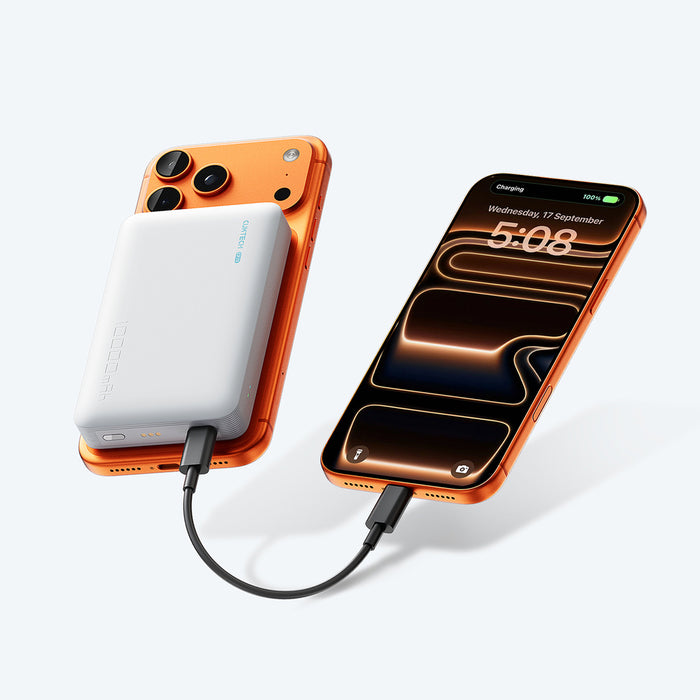 Cuktech WPB100N 20W 10000mAh Магнитна външна батерия със стойка - бяла
