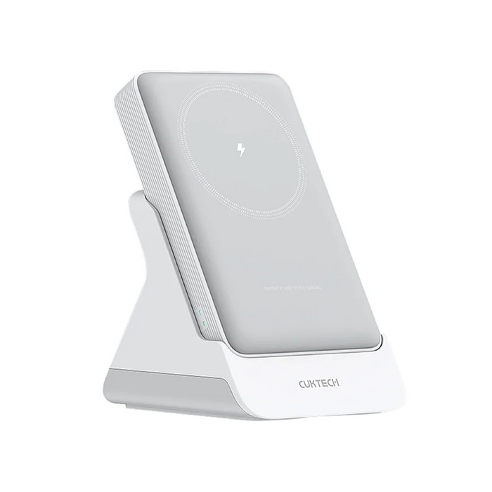 Cuktech WPB100N 20W 10000mAh Магнитна външна батерия със стойка - бяла