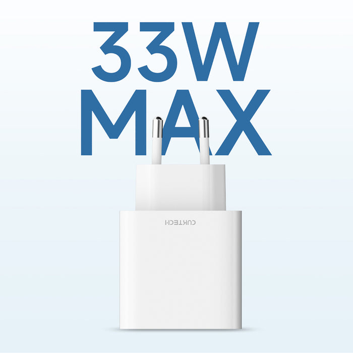 Зарядно за стена Cuktech A19 30W USB-A + USB-C - бяло
