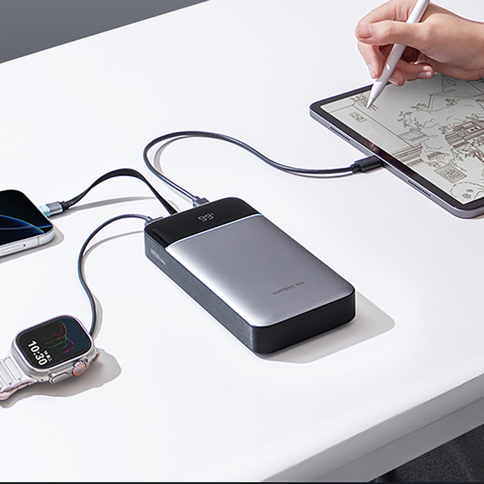 Външна батерия Cuktech LPB252N 120W 25000mAh с вграден USB-C кабел - сива