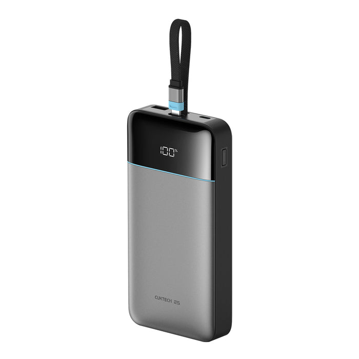 Външна батерия Cuktech LPB252N 120W 25000mAh с вграден USB-C кабел - сива