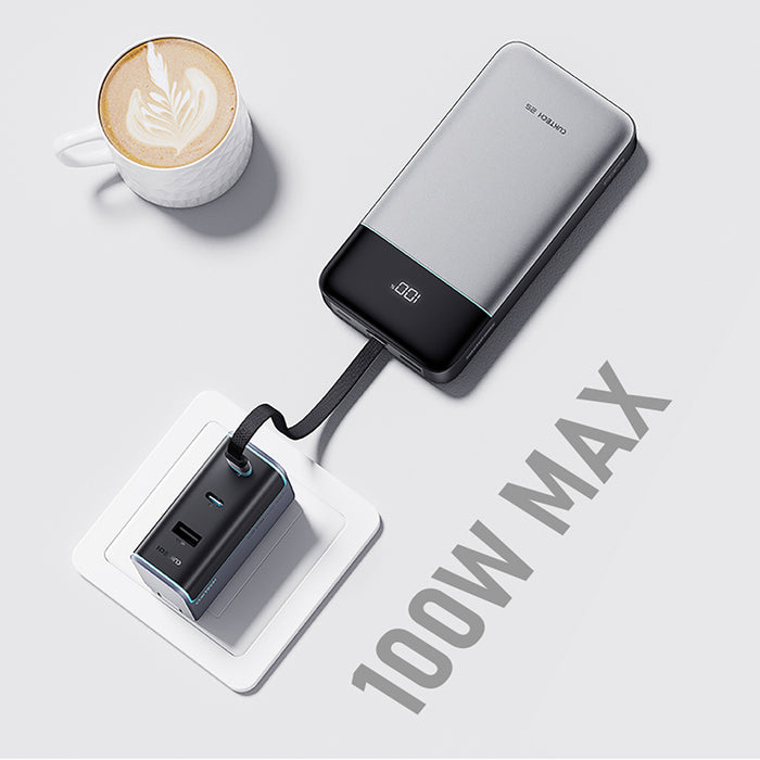 Външна батерия Cuktech LPB252N 120W 25000mAh с вграден USB-C кабел - сива