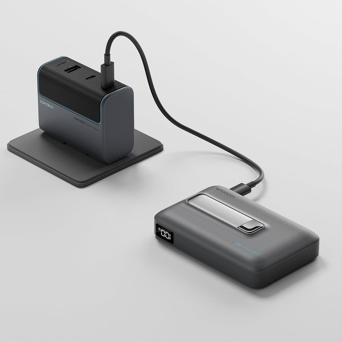 Cuktech WPB100 10000 mAh Qi2 Магнитна външна батерия 30W със стойка - Черна