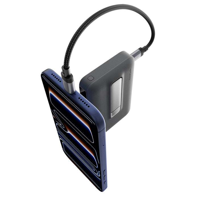 Cuktech WPB100 10000 mAh Qi2 Магнитна външна батерия 30W със стойка - Черна