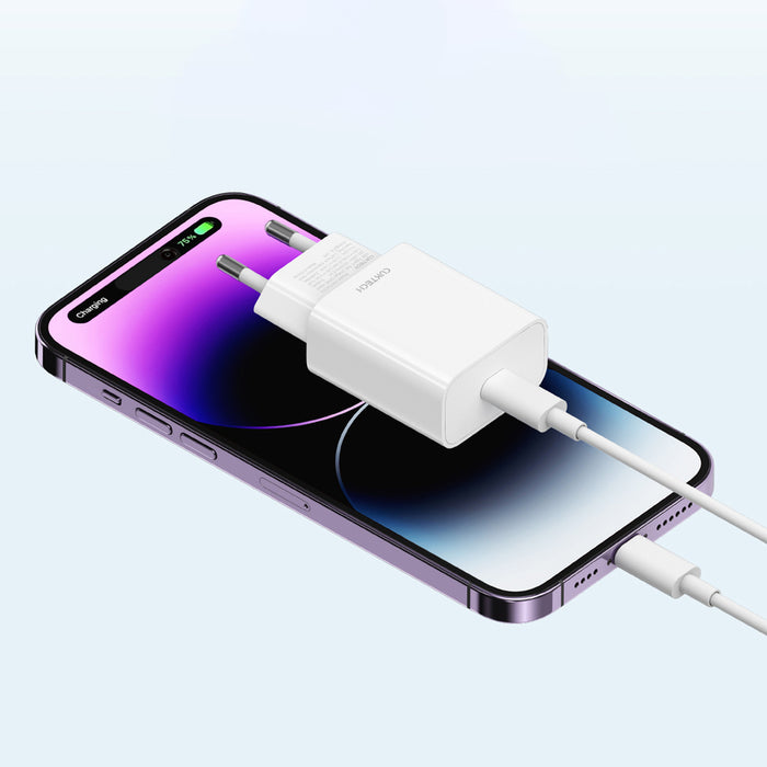 Зарядно устройство CUKTECH 20W Type-C с EU щепсел, бяло