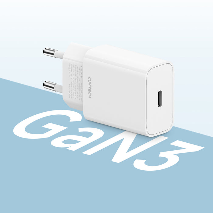 Зарядно устройство CUKTECH 20W Type-C с EU щепсел, бяло