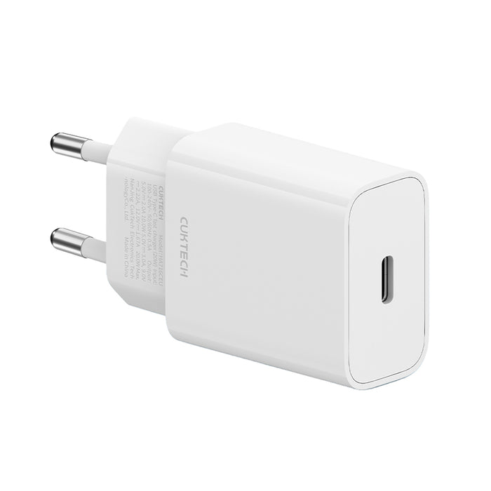 Зарядно устройство CUKTECH 20W Type-C с EU щепсел, бяло
