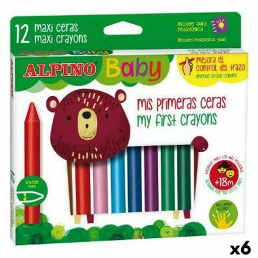 Цветни моливи Alpino Baby Многоцветен 12 Части (6 броя)