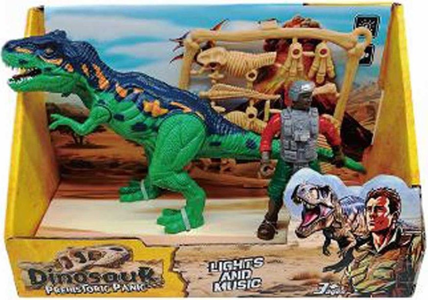 Комплект с фигури Cypress - Динозавър T-Rex, със скелет и фигура