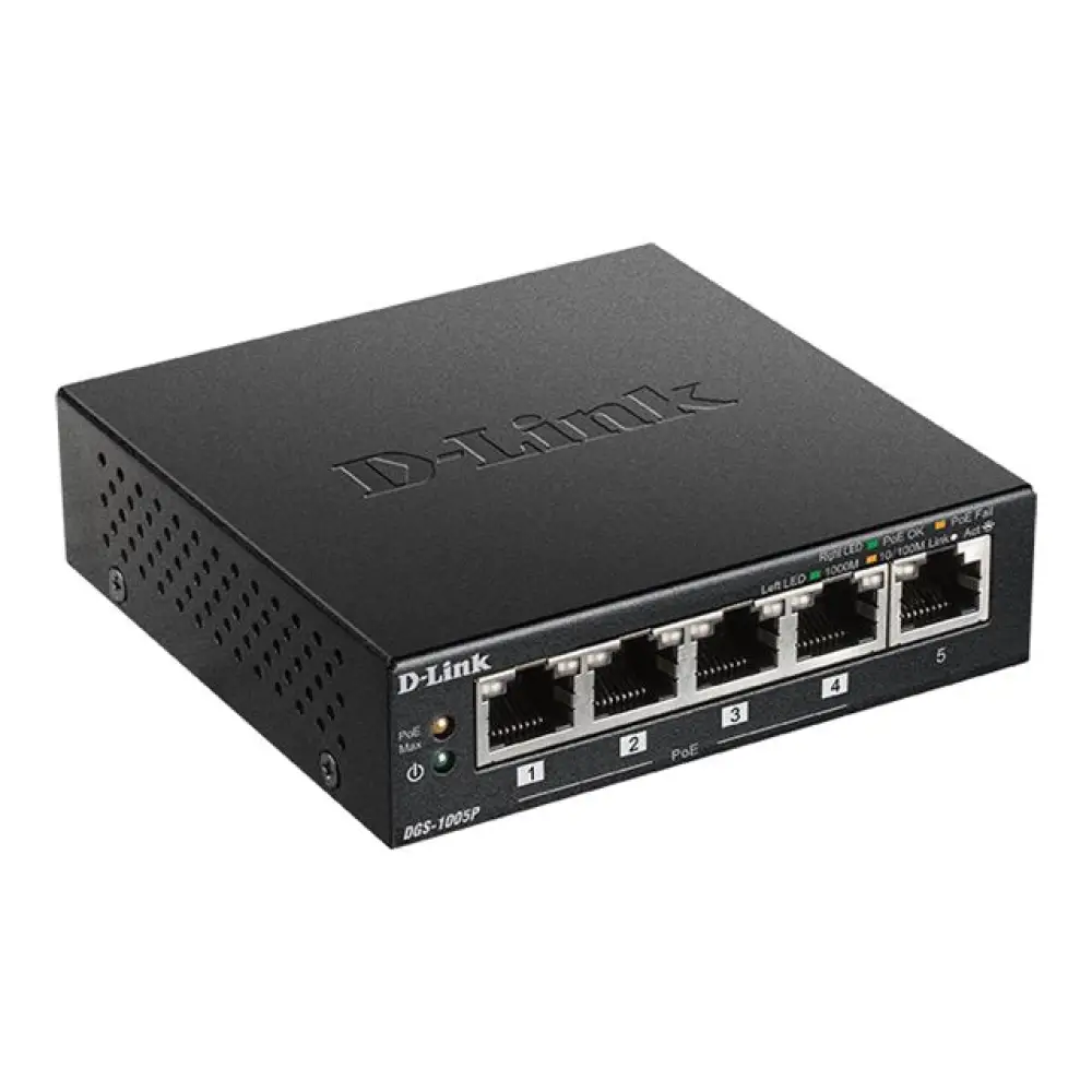 D-LINK 5 Gigabit ports including 4 ports supporting PoE - Budget PoE ...