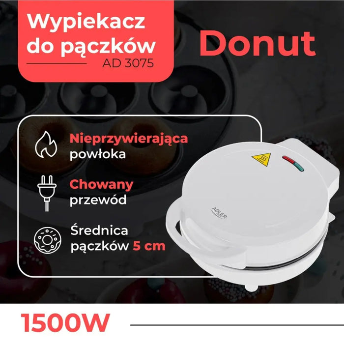 Машина за понички Adler AD 3075 бяла