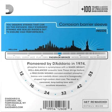 D'Addario EJ16 - струни за акустична китара (12–53)