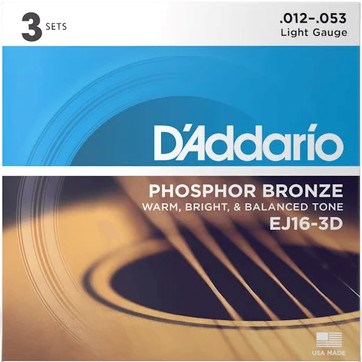 D'Addario EJ16 - струни за акустична китара (12–53)