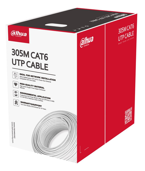 Dahua Technology PFM920I-6UN-C-V2 мрежов кабел Бял 305 m Cat6 U/UTP (UTP)