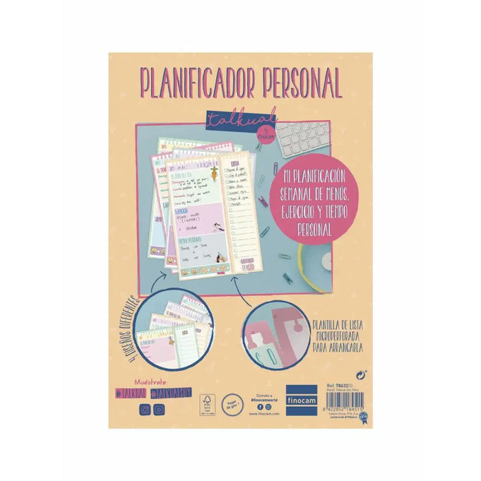 Daily planner Finocam TALKUAL 14,8 x 21 cm Бял