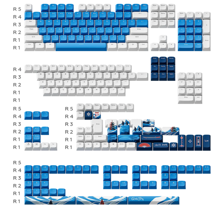 Капачки за механична клавиатура Dark Project - GeekBoy за ANSI &amp; ISO Layout, PBT