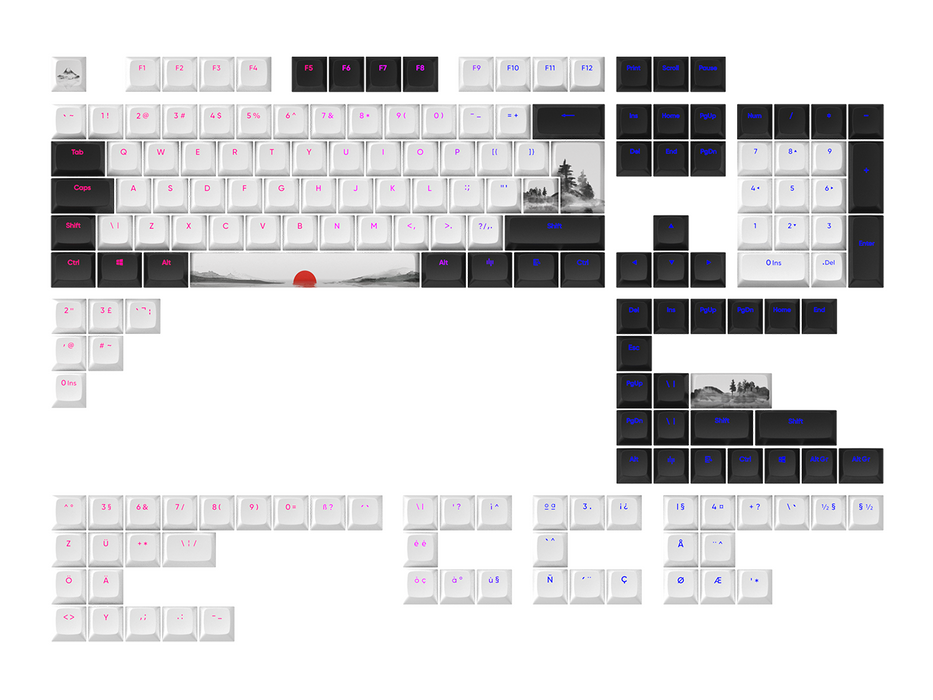 Капачки за механична клавиатура Dark Project - Fuji за ANSI &amp; ISO Layout