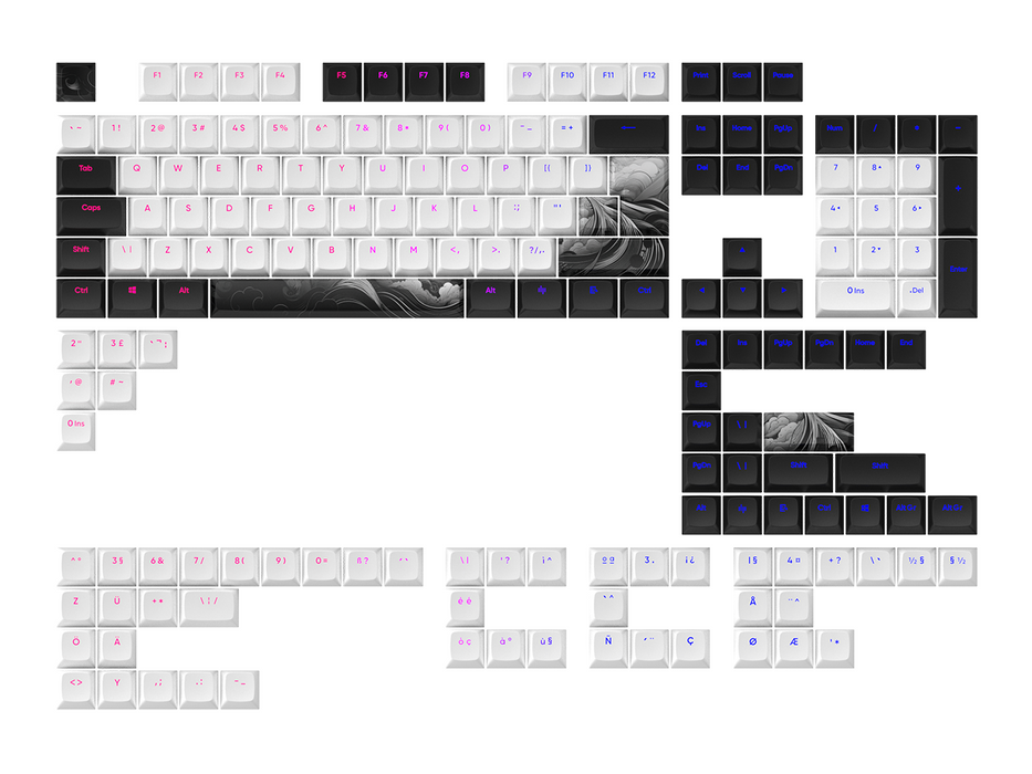 Капачки за механична клавиатура Dark Project - INK за ANSI &amp; ISO Layout