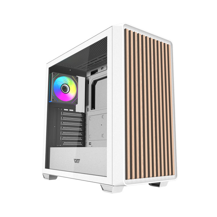 Кутия за компютър Darkflash DS900WD ATX (бяла) + 4 вентилатора