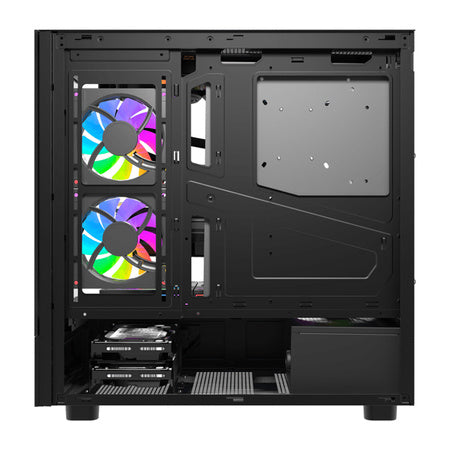 Кутия за компютър DarkFlash DS950V с дисплей (черна) + 6 вентилатора