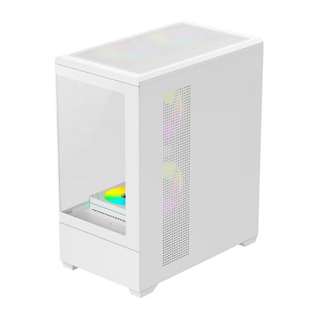 Кутия за компютър DarkFlash C365 (бяла) + 5 вентилатора