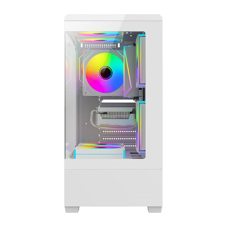 Кутия за компютър DarkFlash C365 (бяла) + 5 вентилатора