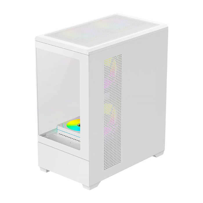 Кутия за компютър DarkFlash C365 (бяла) + 5 вентилатора