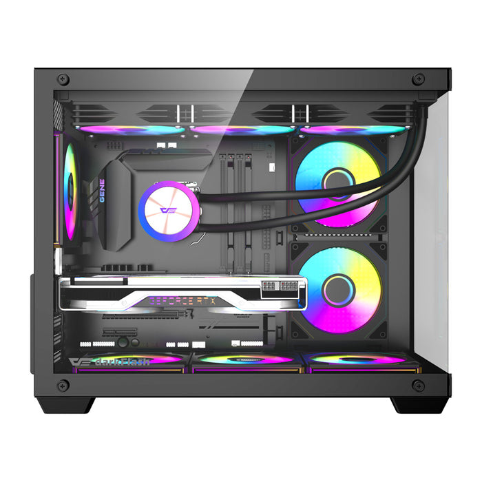 Кутия за компютър DarkFlash B275 PRO (черна) + 6 вентилатора