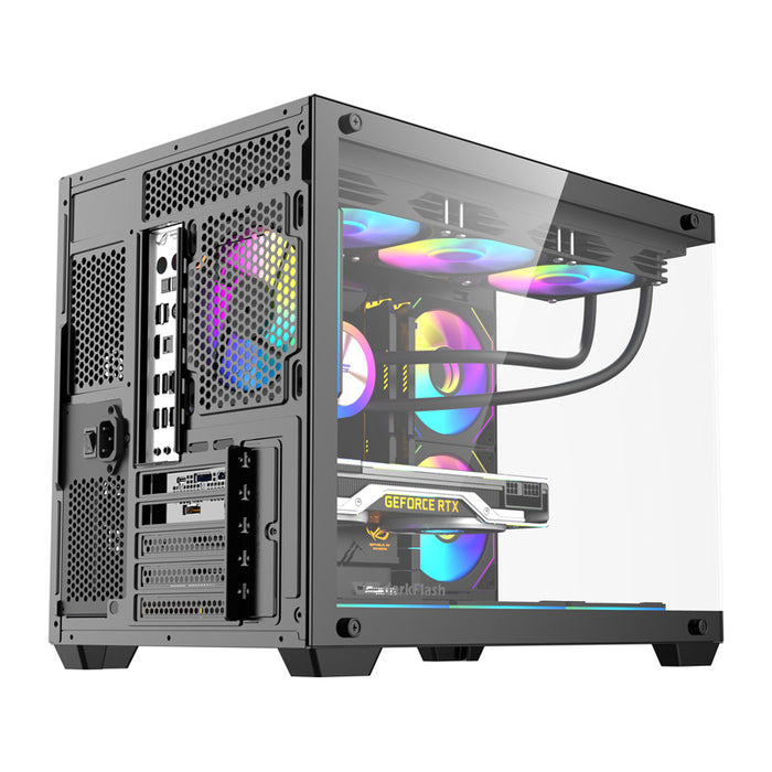Кутия за компютър DarkFlash B275 PRO (черна) + 6 вентилатора