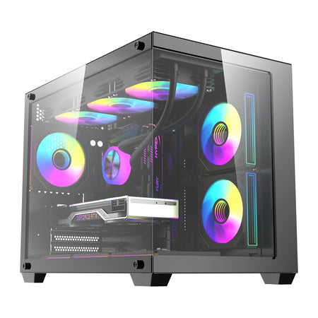 Кутия за компютър DarkFlash B275 PRO (черна) + 6 вентилатора
