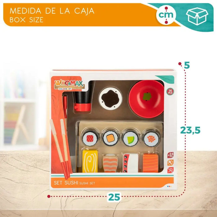 Дървена Игра Woomax Суши 14 Части (6 броя)