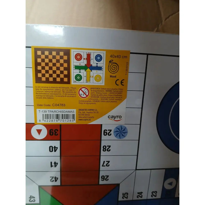 Дъска за Не се Сърди Човече Шах и Дама Cayro T-139 (40 x 40