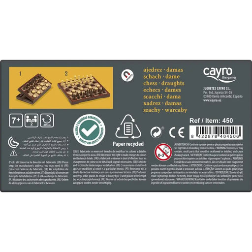 Дъска за Шах и Дама Magnetic Cayro C450 Пластмаса (16 x 16