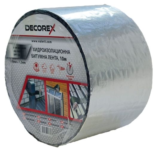 Хидроизолационна лента Decorex - SBS модифициран битум, 10 m х 100 mm х 1.2 mm, сива