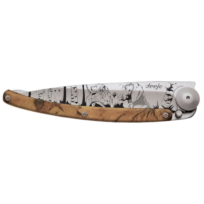 ДЖОБЕН НОЖ DEEJO SERRATED BROWN-HUNTING