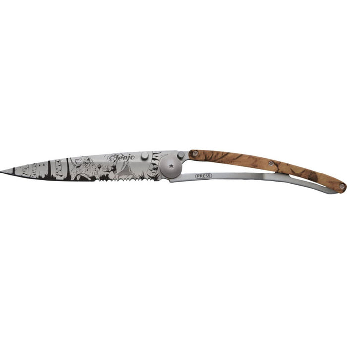 ДЖОБЕН НОЖ DEEJO SERRATED BROWN-HUNTING