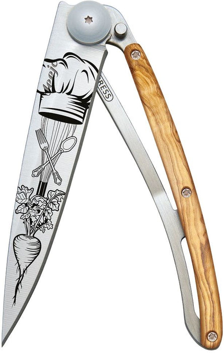 Джобен нож Deejo Olive Wood - Chef, 37 g