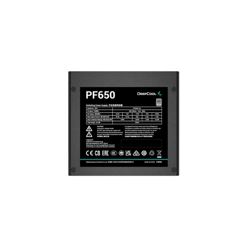 DeepCool PF650 захранване 650 W 20 + 4 pin ATX ATX Черен