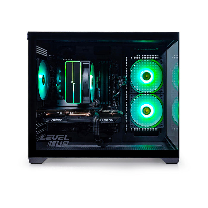 Гейминг настолен компютър LEVEL UP QUARTZ EVO BLACK AMD RYZEN 5 7500F, AMD RADEON RX 7600, RAM ПАМЕТ 16 GB, 6000 MHz