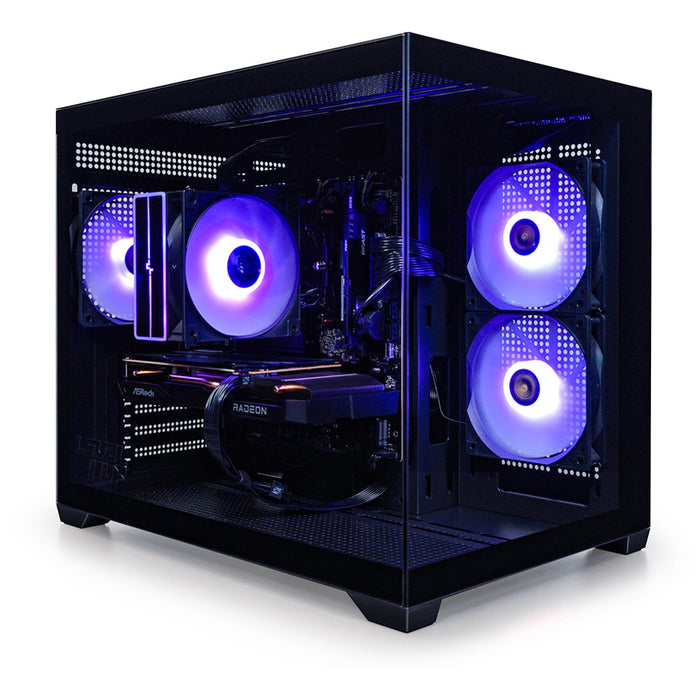 Гейминг настолен компютър LEVEL UP QUARTZ EVO BLACK AMD RYZEN 5 7500F, AMD RADEON RX 7600, RAM ПАМЕТ 16 GB, 6000 MHz