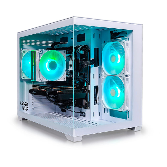 Гейминг настолен компютър LEVEL UP QUARTZ EVO WHITE AMD RYZEN 5 7500F, AMD RADEON RX 7600, RAM ПАМЕТ 16 GB, 6000 MHz