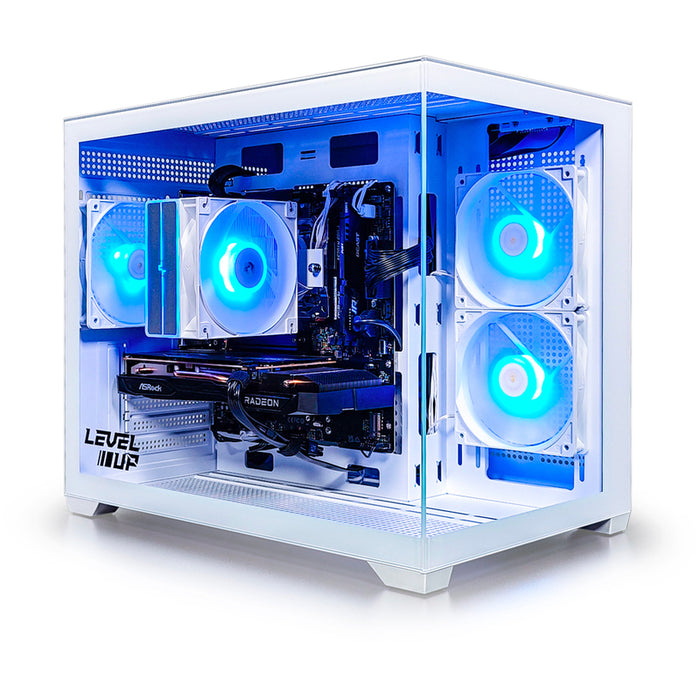 Гейминг настолен компютър LEVEL UP QUARTZ EVO WHITE AMD RYZEN 5 7500F, AMD RADEON RX 7600, RAM ПАМЕТ 16 GB, 6000 MHz