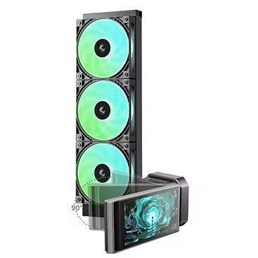 Течен охладител за процесор DeepCool LT360 VISION ARGB, черен