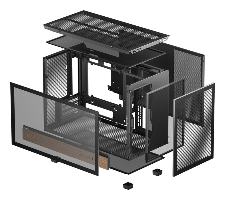 DeepCool CH260 WOOD Micro Tower Черен, Дървен
