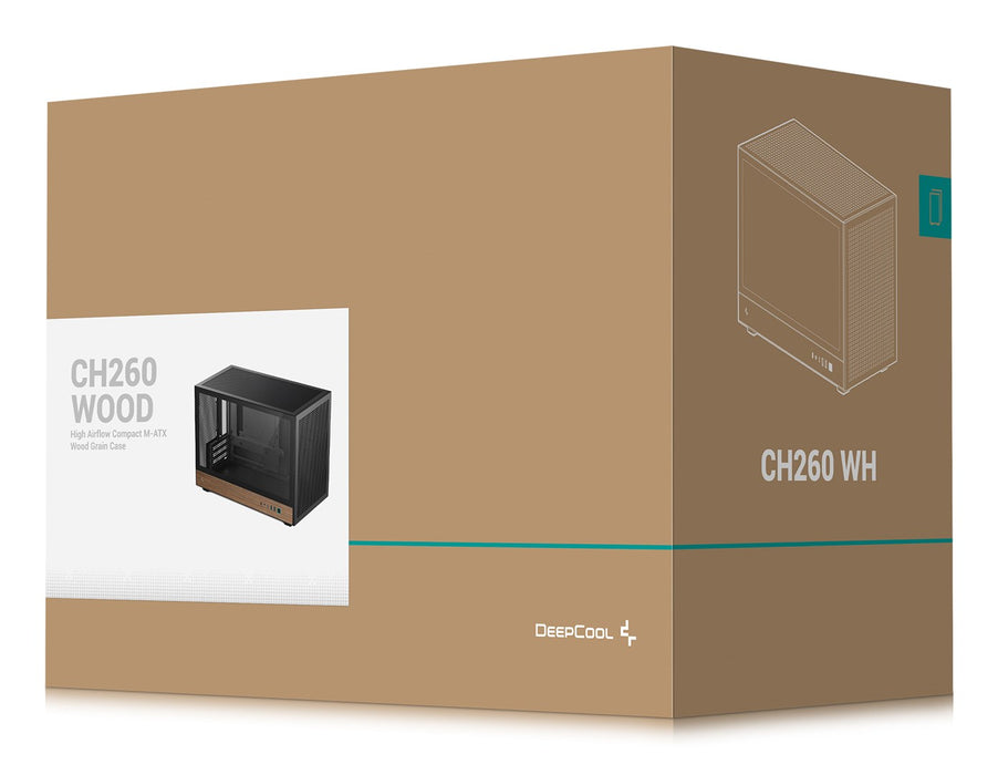 DeepCool CH260 WOOD Micro Tower Черен, Дървен