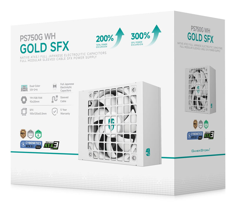 Захранващ блок Gamer Storm PS750G WH 750 W 20+4 pin ATX ATX Бял