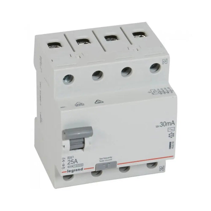 ДЕФЕКТНОТОКОВА ЗАЩИТА RX-3 4Р 25А 30mA 6kA LEGRAND