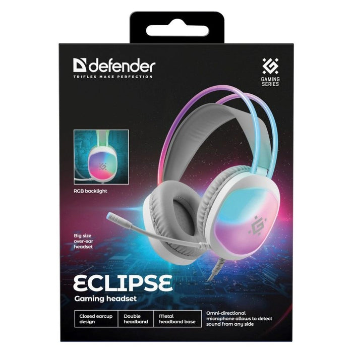 СЛУШАЛКИ DEFENDER ECLIPSE RGB WHITE