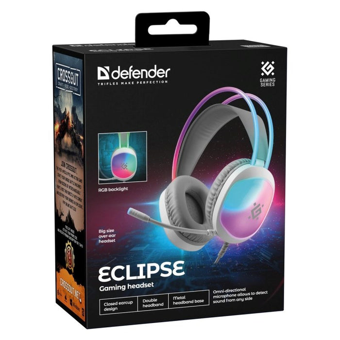 СЛУШАЛКИ DEFENDER ECLIPSE RGB WHITE
