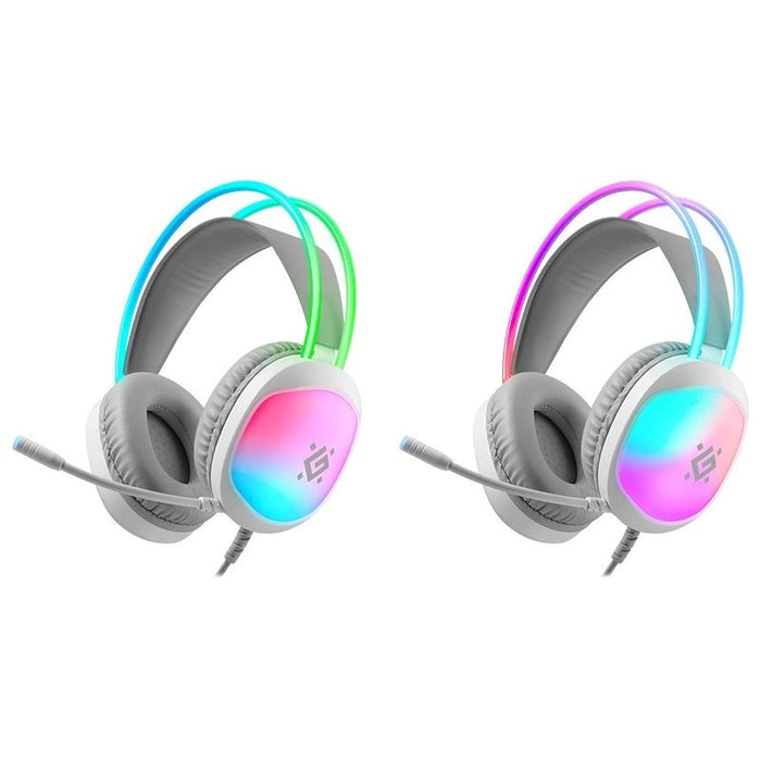 СЛУШАЛКИ DEFENDER ECLIPSE RGB WHITE
